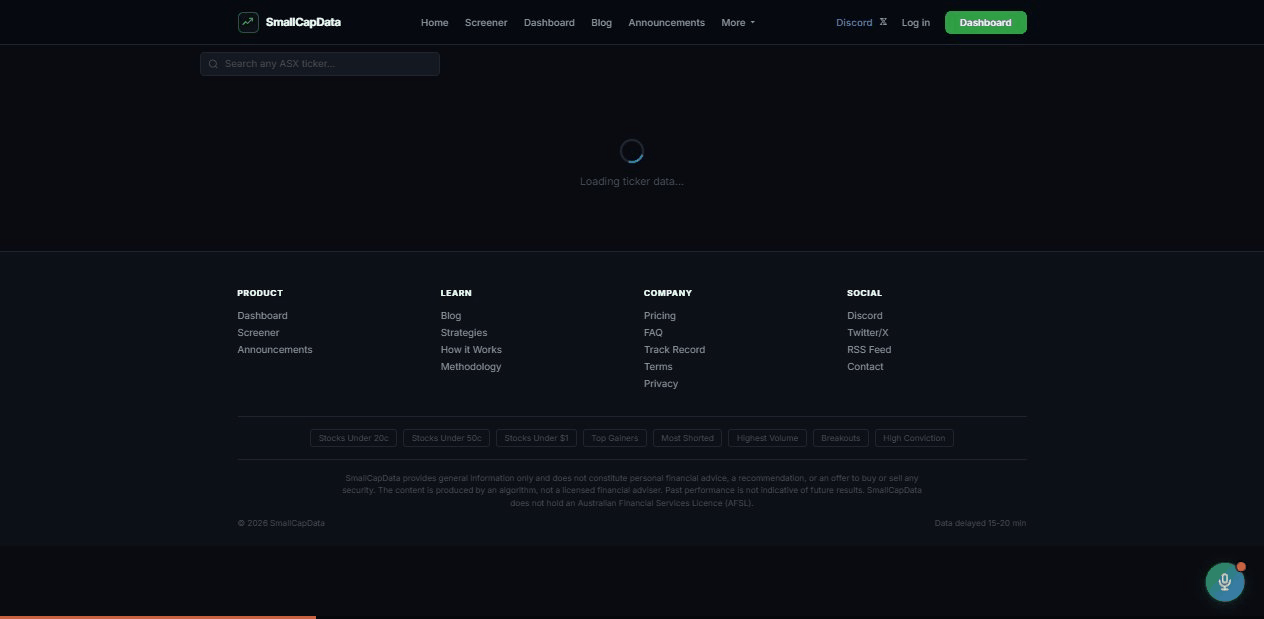 Demo: exploring a ticker page with score breakdown and analysis
